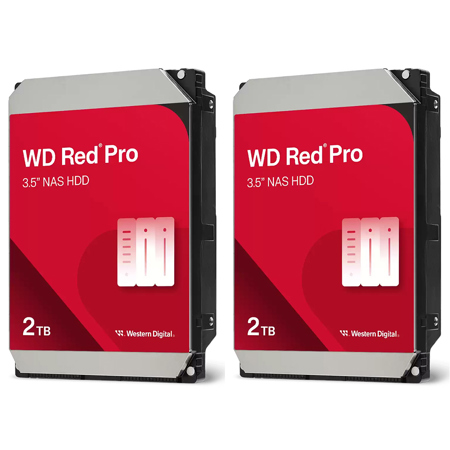 WD Red Pro 3.5" SATA III Internal NAS Hard Drive 2TB 64MB Cache 2-Pack