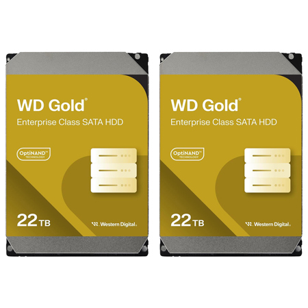 WD Gold Enterprise Class 3.5" SATA III Internal Hard Drive 22TB 2-Pack