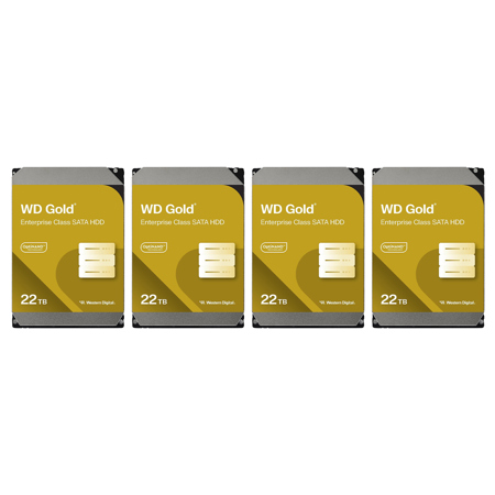 WD Gold Enterprise Class 3.5" SATA III Internal Hard Drive 22TB 4-Pack