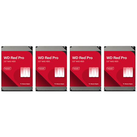 WD Red Pro 3.5" SATA III Internal NAS Hard Drive 26TB 512MB Cache 4-Pack