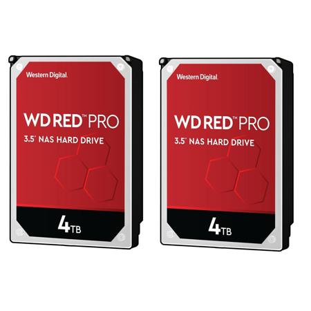 WD 2 Pack, Red Pro 4TB 7200 rpm SATA III 3.5" Internal NAS HDD, 256MB Cache