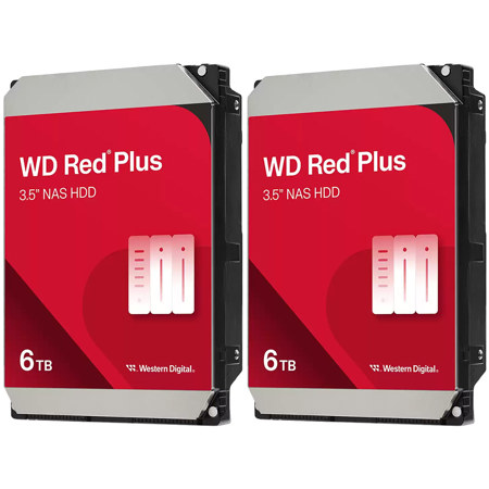 WD Red Plus 3.5" SATA III Internal NAS Hard Drive 6TB 2-Pack
