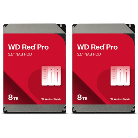 WD Red Pro 3.5" SATA III Internal NAS Hard Drive 8TB 256MB Cache 2-Pack