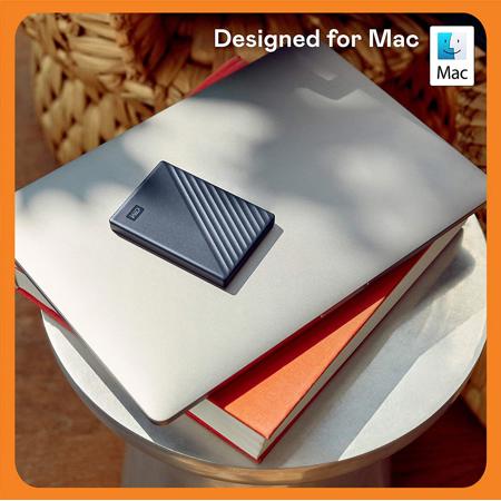 WD My Passport 4TB Portable USB 3.2 External Hard Drive for Mac, Midnight Blue