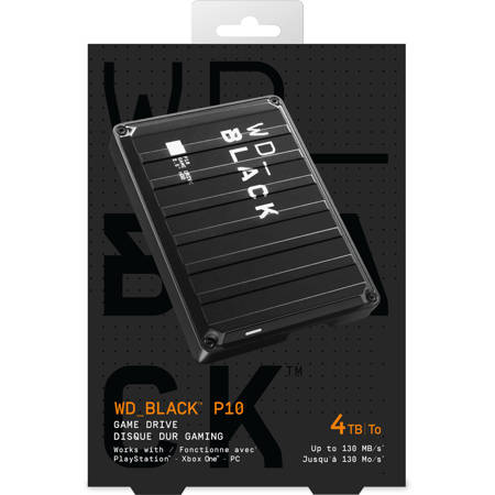WD_BLACK P10 4TB Game Drive External USB 3.2 Gen 1 Hard Drive, Black