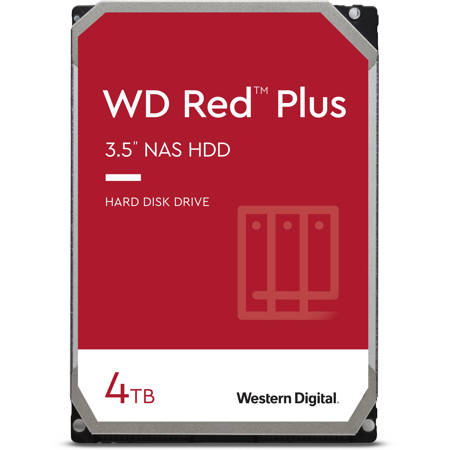 WD Red Plus 4TB SATA III 3.5" Internal NAS Hard Drive, 5400 RPM
