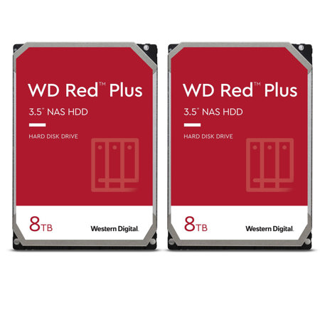 WD 2 Pack Red Plus 8TB 7200rpm SATA III 3.5" Internal NAS Hard Drive