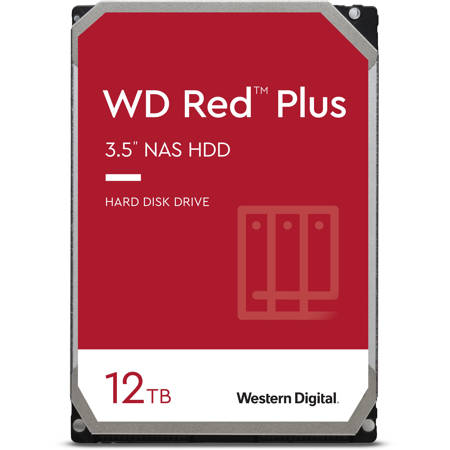 WD Red Plus 12TB SATA III 3.5" Internal NAS Hard Drive, 7200 RPM