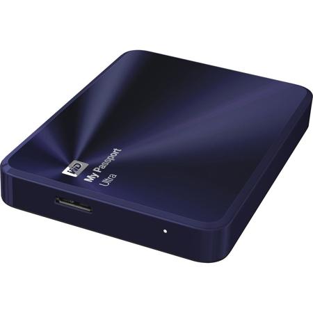 WD My Passport Ultra Metal Edition 2TB USB 3.0 Hard Drive, Blue/Black