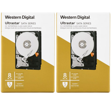 WD Ultrastar SATA III 3.5" Internal Data Center Hard Drive 8TB 2-Pack