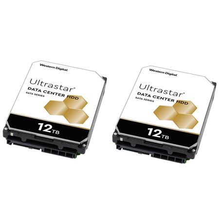 2 Pack Ultrastar SATA Series 12TB SATA III 3.5" Internal Data Center Hard Drive, 7200 RPM