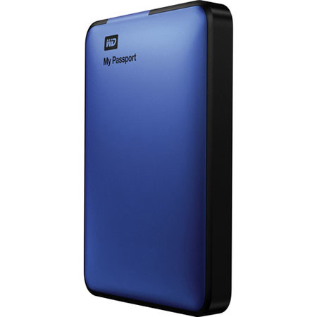 WD 500GB My Passport Portable Hard Drive, Blue