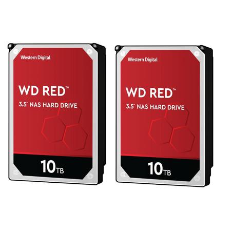 WD 2 Pack, Red 3.5" 10TB NAS Internal Hard Drive, 5400 RPM, SATA III 6Gb/s