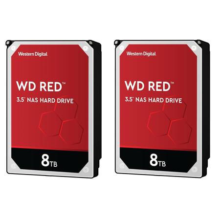 WD 2 Pack Red 8TB 5400 rpm IntelliPower, SATA III 3.5" Internal NAS HDD