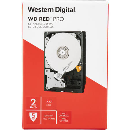 WD Red Pro 2TB SATA III 3.5" Internal NAS HDD, 7200 RPM