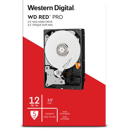 WD Red Pro 12TB SATA III 3.5" Internal NAS HDD, 7200 RPM