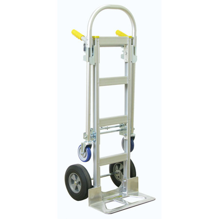 Wesco Spartan Economy Aluminum 2-In-1 Jr. Convertible Hand Truck, 22x52x19"
