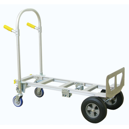 Wesco Spartan Economy Aluminum 2-In-1 Jr. Convertible Hand Truck, 22x52x19"