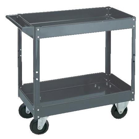 Wesco Steel Service Cart with 2 Shelves and Casters, 16x30"