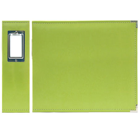 We-R-Memory Keepers Classic Leather Ring 8" x 8" Album, 10 Page Protectors hold 20 Photos - Kiwi