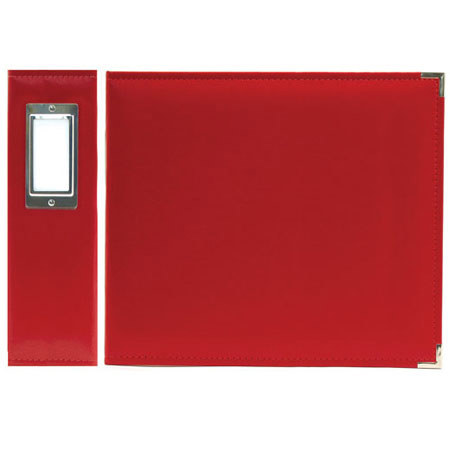 We-R-Memory Keepers Classic Leather Ring 8" x 8" Album, 10 Page Protectors hold 20 Photos - Real Red