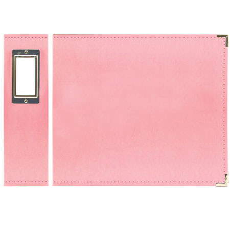 We-R-Memory Keepers 8x8" Classic Leather Ring Album, Pretty Pink