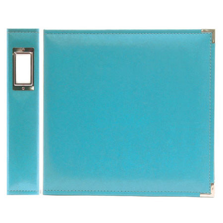 We-R-Memory Keepers Classic Leather Ring 12x12" Album -Holds 20 Photos -Aqua