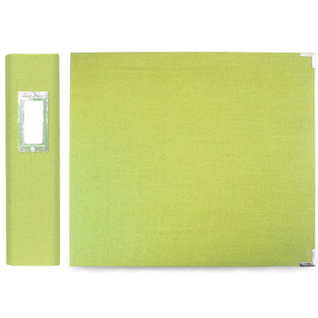 We-R-Memory Keepers Handmade Linen Ring 12x12" Album -10 Pages f/20 Photos -Lime
