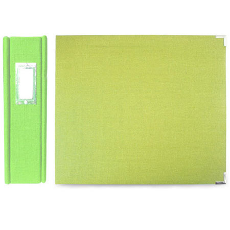 We-R-Memory Keepers Handmade Linen Post 12x12" Album 10 Pages/20 Photos - Lime