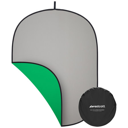 Westcott 5x6.5' Collapsible 2-In-1 Backdrop, Gray & Green