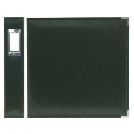 We-R-Memory Keepers Classic Leather Ring 12" x 12" Album, 10 Page Protectors hold 20 Photos - Forest Green