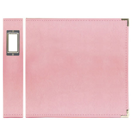 We-R-Memory Keepers 12x12" Classic Leather Ring Album, Pretty Pink