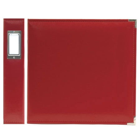 We-R-Memory Keepers 12x12" Classic Leather Ring Album, Real Red