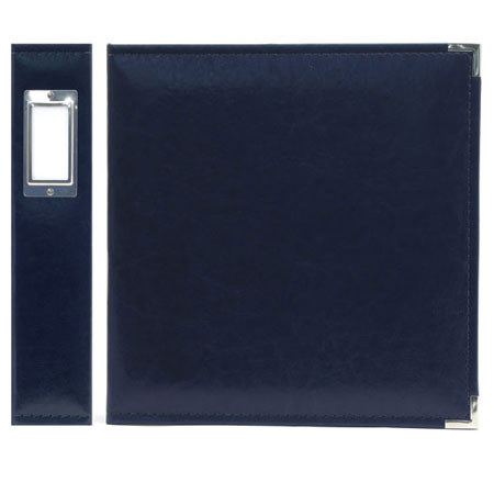 We-R-Memory Keepers Classic Leather Ring 8.5x11" Album, Holds 20 Photos - Navy