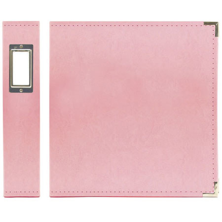 We-R-Memory Keepers 8.5x11" Classic Leather Ring Album, Pretty Pink