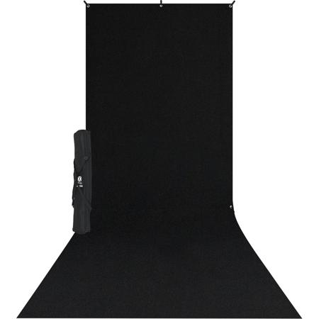 Westcott X-Drop Wrinkle-Resistant Backdrop Kit with Stand and Case, Rich Black Sweep, 5' x 12'