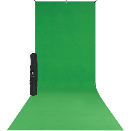 Westcott 5x12' X-Drop Wrinkle-Resistant Backdrop Kit, Chroma-Key Green Sweep