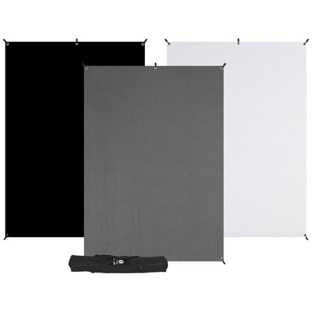 Westcott 5x7' X-Drop 3-Pack Multi-Color Backdrop Kit with Stand