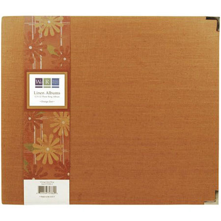 We-R-Memory Keepers 12x12" Handmade Linen Ring Album, Orange Zest