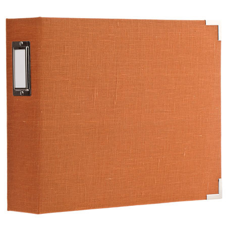 We-R-Memory Keepers 8x8" Handmade Linen Ring Album, Orange Zest