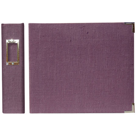 We-R-Memory Keepers Handmade Linen Ring 8x8" Album, 20 Photos -Eggplant