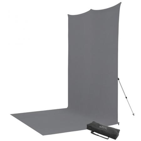 Westcott 8x13' X-Drop Pro Wrinkle-Resistant Backdrop Kit with Stand, Neutral Gray Sweep