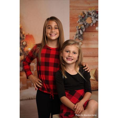 Westcott 8x8' X-Drop Pro Fabric Backdrop, Christmas Tree and Cozy Fireplace