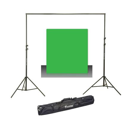 Westcott Photo Basics 9' x 10' Green Screen Cotton Background - Bundle With Flashpoint 10' Background Support System