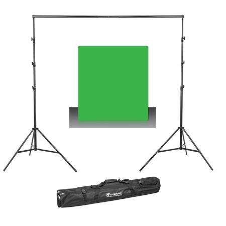 Westcott Photo Basics 9' x 10' Green Screen Cotton Background - BUndle With Flashpoint 13' Background Support System
