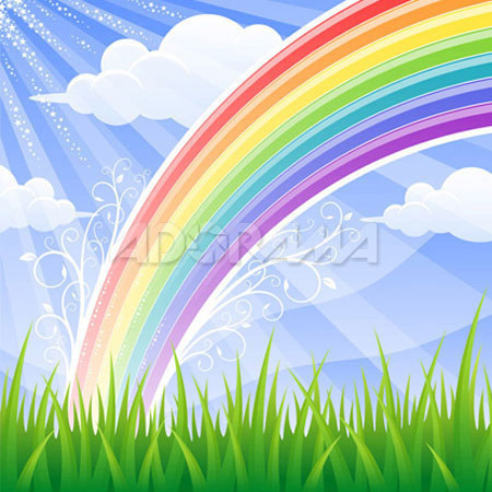 Westcott Photo Basics 6x8' "Rainbow Meadows", Sky & Field w/Rainbow #916