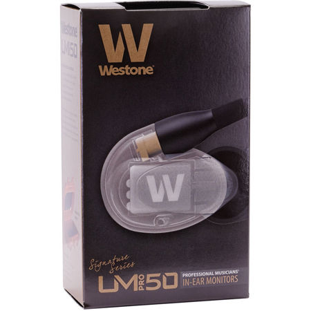 Westone UM Pro 50 Quintuple-Driver Stereo In-Ear Earphones with Cable, Clear