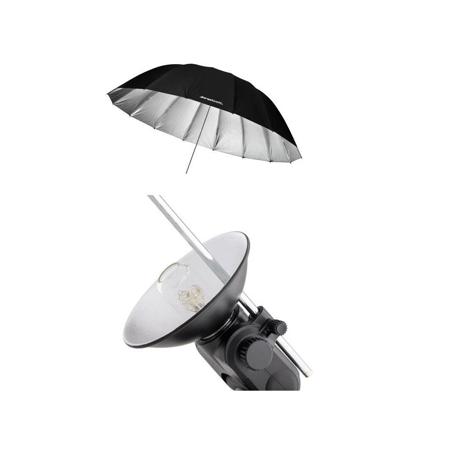 Westcott 7' Silver Parabolic Umbrella With Flashpoint Streaklight Umbrella Kit