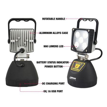 Wagan 900 Lumens Rechargeable LED Worklight