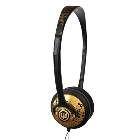 Wicked WI-8001 Chill Lightweight On Ear Black and Gold Print Headphone